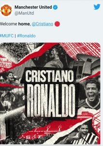 Mantap! CR7 Mudik ke Club Manchester United