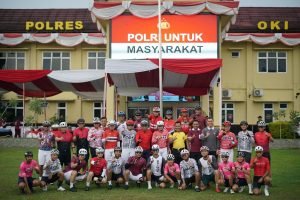 Forkompinda Sambut, Kapolda Sumsel Tiba di Mapolres OKI dalam Rangka Gobar Musi HUT RI ke 80