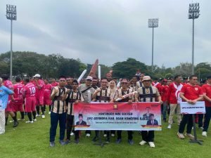 Semarak Kemerdekaan HUT RI ke 80, Pengurus DPC Gerindra OKI Ikut Meriahkan Pertandingan Sepak Bola di Stadion Jakabaring Palembang
