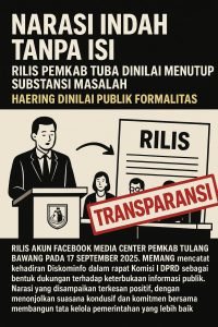Narasi Indah Tanpa Isi, Rilis Pemkab Tuba Dinilai Menutup Substansi Masalah, Haering Dinilai Publik Formalitas